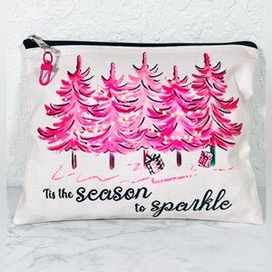 Festive Pink Tree Pouch